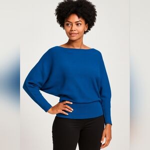 New York & Co Blue Batwing Sweater Size M